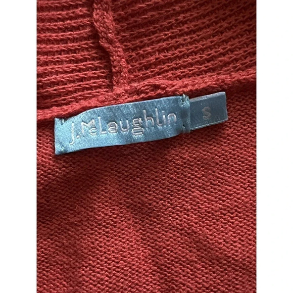 J. McLaughlin Womens Orange Linen Blend Shawl Collar Open Cardigan - S Classic - Picture 7 of 9